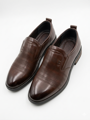 STEPiEFY Premium Dark Brown Formal Slip-On Shoes – Elegant Comfort for Modern Men