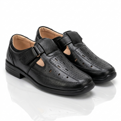 Stepiefy™ Men’s Summer Comfort Velcro Shoes – Breathable Lightweight Black Casual Loafers