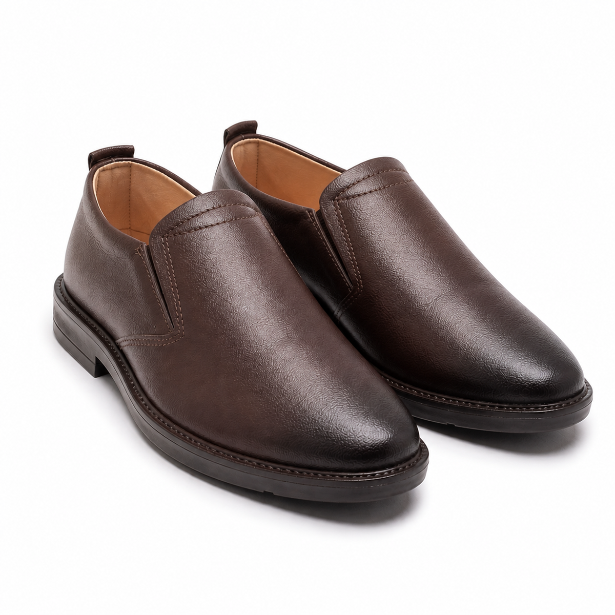 Stepiefy Men’s Brown Slip-On Formal Shoes – Premium Comfortable Office Wear