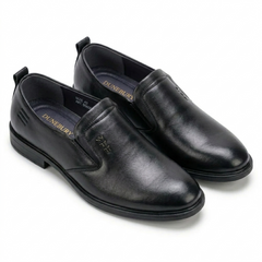 Stepiefy Premium Black Leather Slip-On Formal Shoes for Men