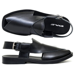 Stepify Men’s Brown Leather Peshawari Chappal – Premium Handmade Sandals